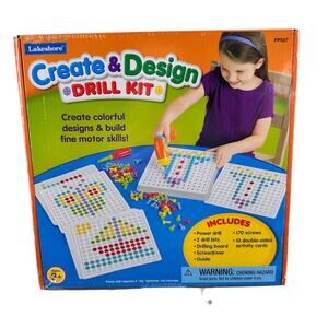 Lakeshore Create & Design Drill Kit PP507 170 Screws Activity Cards Ages 3+